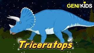 Threehorned Dinosaur TRICERATOPS and the Carnivores Saga  Dinosaur World ★Genikids [upl. by Hodosh336]