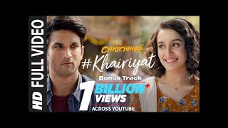 Full Song KHAIRIYAT BONUS TRACK  CHHICHHORE  Sushant Shraddha  Pritam Amitabh BArijit Singh [upl. by Abott]