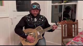 Blues Resonator Triolian Aiersi Brand Golden Tricone Resonator Guitar [upl. by Chevy]