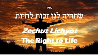 Zechut Lichyot  the Right to Life [upl. by Naitsabes]