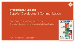 Supplier Development Communication from Procurement Lexicon [upl. by Dermott]