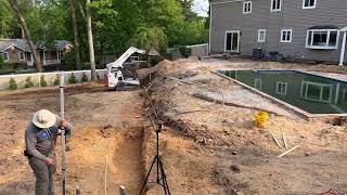 How to Build Concrete Paver Patio Install with Large Steps and Retaining walls On Point Everything [upl. by Nahtad]