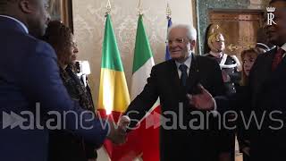 Mattarella riceve al Quirinale il presidente della Repubblica del Congo [upl. by Eicarg]