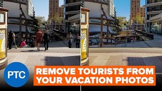 Remove Tourists From Photos In Photoshop  Stack Mode Tutorial [upl. by Yrrej363]