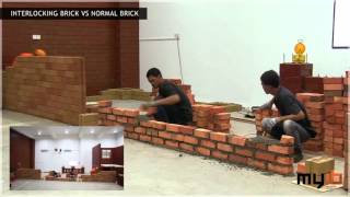 Competition Interlocking Brick VS Normal Brick  MyIB Compressed Interlocking Bricks [upl. by Ursi]