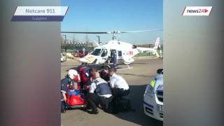 WATCH Netcare 911 ambulances airlift a patient to safety [upl. by Nerte]