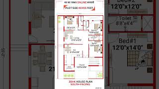 40 by 55 feet house plan with parking  40 X 55 house houzy [upl. by Hurlee]