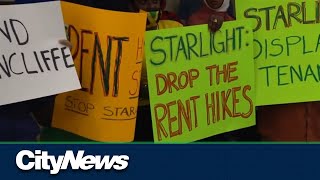 Eastend tenants on rent strike stage rally at landlords offices [upl. by Anillek]