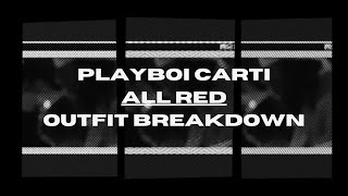 playboicarti  All Red  Outfit Breakdown  vvsnet [upl. by Noskcaj]