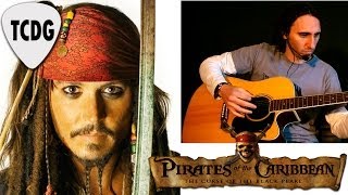 How To Play Pirates Of The Caribbean On Acoustic Guitar Easy Tab Lesson  Tutorial TCDG [upl. by Wang]