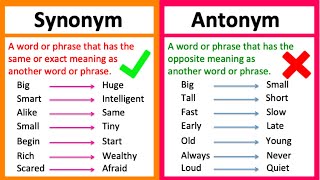 SYNONYM vs ANTONYM 🤔  Whats the difference  Learn with examples [upl. by Ardelia]