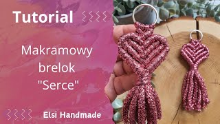 Makramowy brelok serce keychain macrame heart tutorial diy [upl. by Donna]