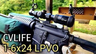 CVLIFE 16x24 LPVO Illuminated Reticle Scope Review amp Shoot 30mm Red Green [upl. by Eciened]