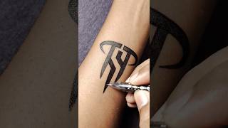 very easy tattoo by pentattoo temporarytattoo tattoodesigns asmr art tattooideas [upl. by Ennairod]