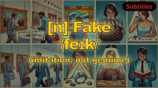 n Fake meaning imitation not genuine with 5 examples [upl. by Ardnasela]