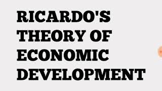 RICARDIAN THEORY OF DEVELOPMENT NTA NET ECONOMICS [upl. by Annoya]