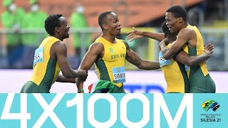 South Africa clinch 4x100m victory  World Athletics Relays [upl. by Neelloc]