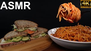 SANDWICH SPAGHETTI PASTA BOLOGNESE MUKBANG ASMR [upl. by Koppel211]