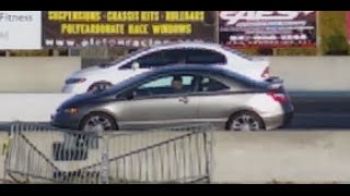 2007 Honda Civic Si 2dr Vs 2010 Civic Si 4dr Drag Race [upl. by Nemrac]