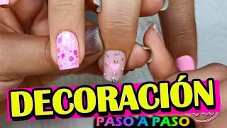 UÑAS SEMIPERMANENTES DECORADAS PASO A PASO FÁCIL Y RÁPIDO [upl. by Kenji]