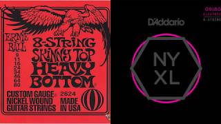 After The Burial  8 strings comparison Daddario vs Ernie BallDjent Version [upl. by Elakram]