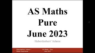 AS Maths  2023  Pure  Q1 [upl. by Iosep184]