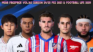 MEGA FACEPACK VOL163 SEASON 2425  PES 2021 amp FOOTBALL LIFE 2024 [upl. by Nolyk]