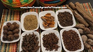 Ethiopian Food  Mekelesha Wot Kimem Recipe Amharic English Finishing Spice  Injera [upl. by Eelamme]