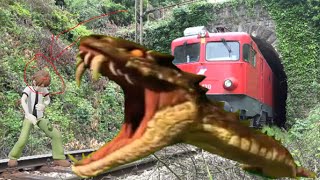 Crazy Anaconda Snake try stops the train Funny Video by Sun Daily [upl. by Nadroj366]