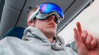 Apple Vision Pro on an Airplane How Its Actually Like [upl. by Kellen562]