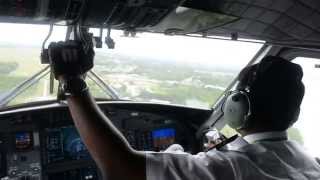 MASWings DHC6 Viking Landing in SandakanCockpit View [upl. by Airalednac]