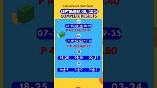 Lotto Result September 8 2024 9PM  COMPLETE LOTTO RESULTS PCSO lottoresults pcsolottoresults9pm [upl. by Hama]