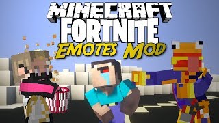 SCIENCE WENT TOO FAR Fortnite Emotes in Minecraft Emoticon Mod Showcase [upl. by Chernow]