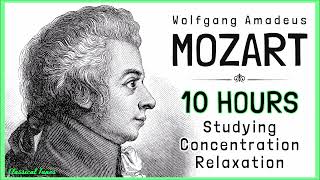 Mozart 10 Hours Studying Concentration Relaxation Playlist NONSTOP [upl. by Enirahtak557]