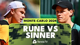 Dramatic Holger Rune vs Jannik Sinner Match Highlights  MonteCarlo 2024 [upl. by Maclay729]