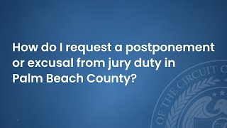 How to Request a Postponement or Excusal from Jury Duty [upl. by Eudosia382]