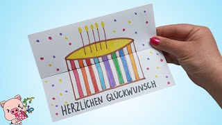 Geburtstagskarten selber basteln einfach Geschenk basteln [upl. by Shriver888]