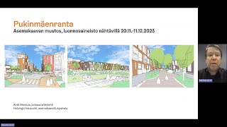 Pukinmäenrannan asemakaavan muutoksen luonnosaineisto [upl. by Aleira]