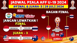 Jadwal Final AFF U 19 2024  Indonesia vs Thailand  Malaysia vs Australia  Piala AFF U19 2024 [upl. by Maren]