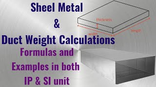 Sheet metal weight and Duct Weight Calculations [upl. by Ocirred90]