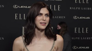 Alexandra Daddario Interview at ELLEs 27th Annual Women In Hollywood Celebration [upl. by Einnej]