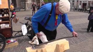 Making klompen wooden shoes Delft Netherlands [upl. by Dobson]