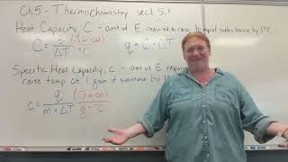 CHEM1411 Poe 2024FA sect 51  heat capacity C and specific heat capacity c [upl. by Frankie650]