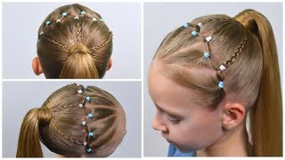 Headband hairstyle  PIGTAILS and ELASTICS  new hairstyle 2019  Easy hairstyle for girls 73 [upl. by Nhguav]