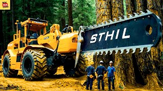 Extreme Dangerous Fastest Big Chainsaw Cutting Tree Machines  Monster Stump Removal Excavator 50 [upl. by Genesa679]