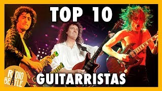 Los 10 Mejores GUITARRISTAS de ROCK de la Historia  RadioBeatle [upl. by Wandis]