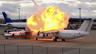 Plane Explodes At Airport [upl. by Etnovaj]