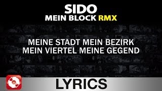 SIDO  MEIN BLOCK RMX  AGGROTV LYRICS KARAOKE OFFICIAL VERSION [upl. by Bondon194]