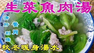 生菜魚肉湯，香港懷舊街頭小食，分享鯪鱼肉汤最簡單的做法，家常菜湯水食譜，生菜好吃有訣竅，如何挑選玻璃生菜，喝滾湯比和老火湯更有營養【啫喱學煮】 [upl. by Gaut143]