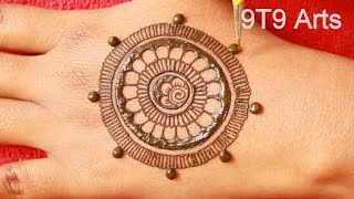 Simple Gol Tikki Mehendi Design TutorialEasy Mehndi Designs for Hands2020 Arabic Mehndi for Back [upl. by Ahsiemaj41]